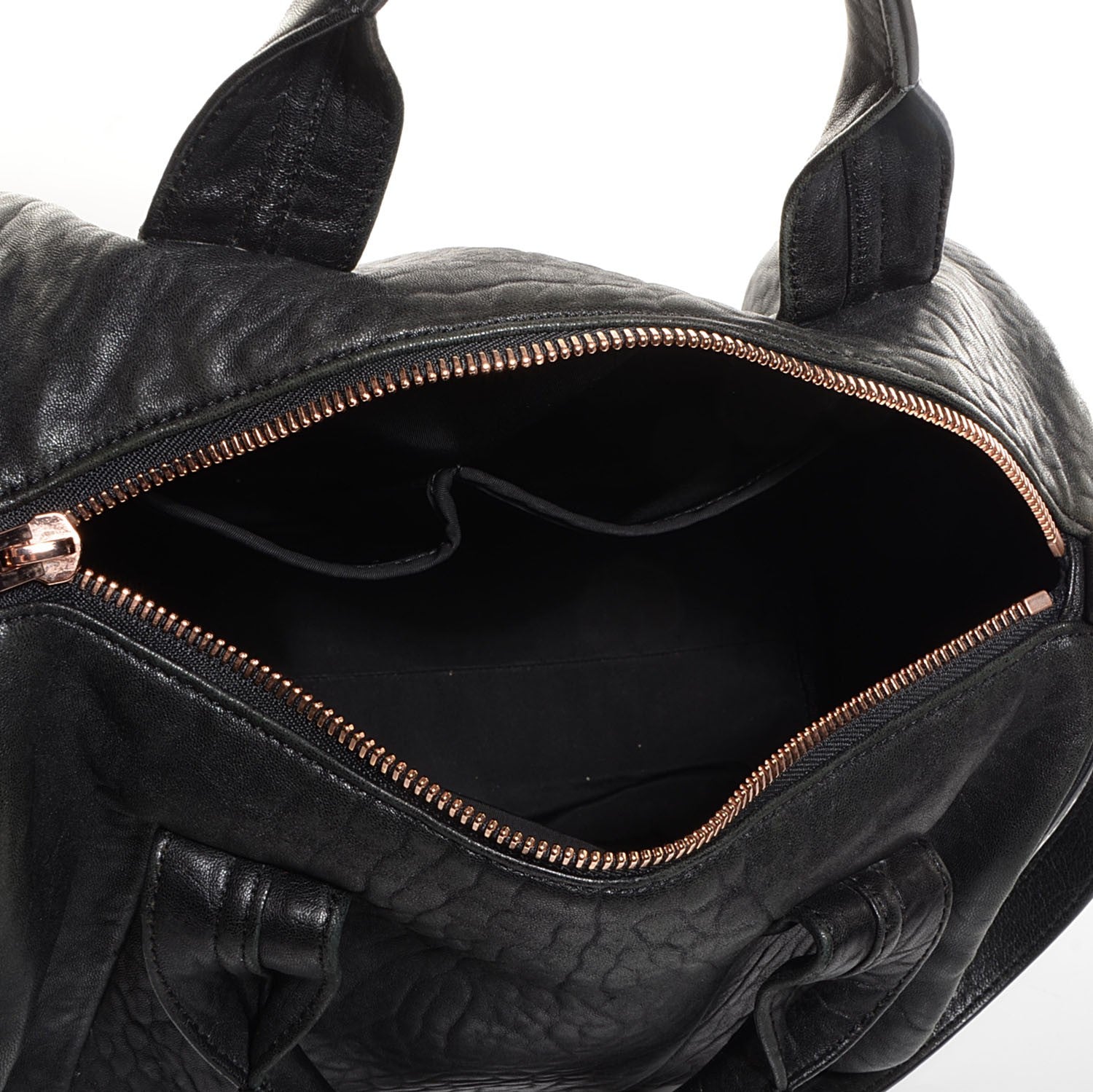 Alexander Wang Pebbled Lambskin Rocco Black Rose Gold Hardware 5 of 8