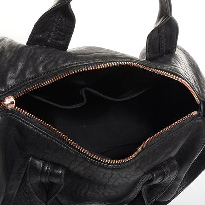 Alexander Wang Pebbled Lambskin Rocco Black Rose Gold Hardware 5 of 8