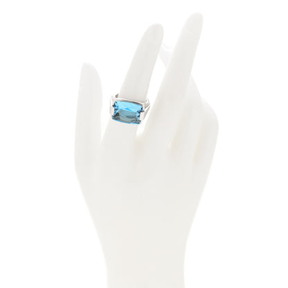 Bulgari 18K White Gold Blue Topaz BVLGARI Metropolis Ring 53 6.5 2 of 5