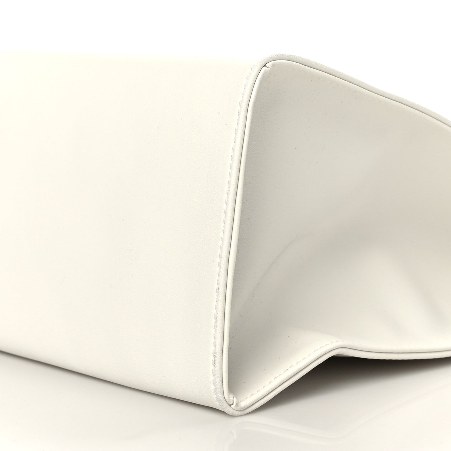 Vegan Leather Medium Shopping Bag White