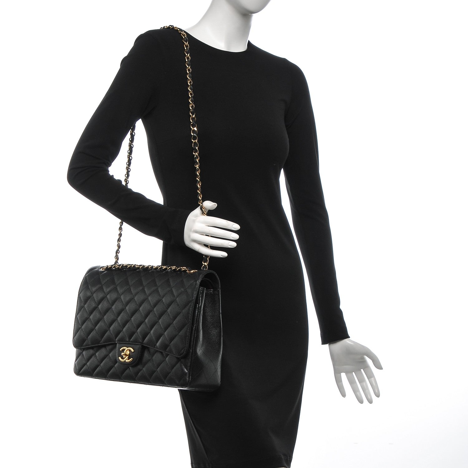 Chanel Caviar Quilted Maxi Double Flap Black 2 of 8