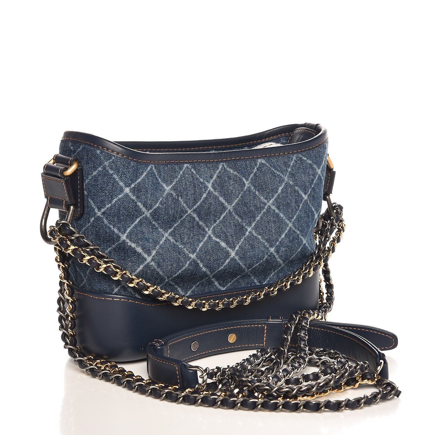 Chanel Denim Calfskin Small Gabrielle Hobo Blue 4 of 8