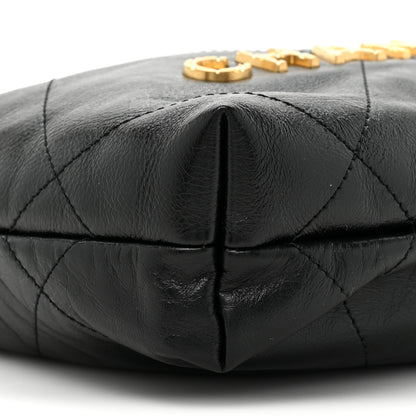 Chanel Shiny Crumpled Calfskin Quilted Pearl Mini Chanel 22 Black 9 of 10