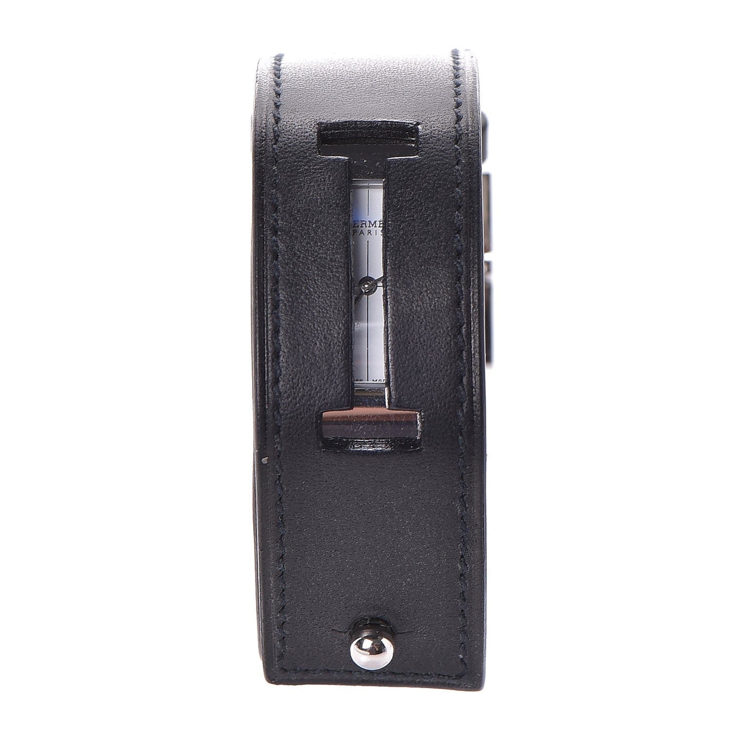 Hermes Stainless Steel Tadelakt 20mm Cherche Midi Quartz Watch Noir 1 of 6