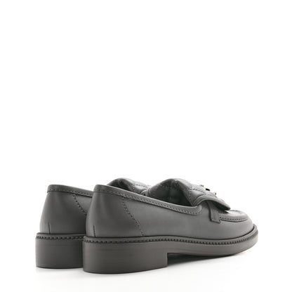 Chanel Lambskin Quilted CC Turnlock Loafers 38 Grey 4 of 7