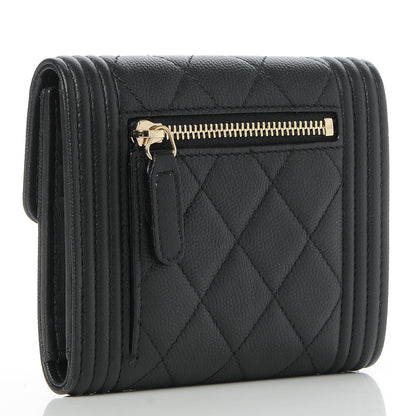Chanel Caviar Quilted Compact Boy Wallet Black 3 of 9