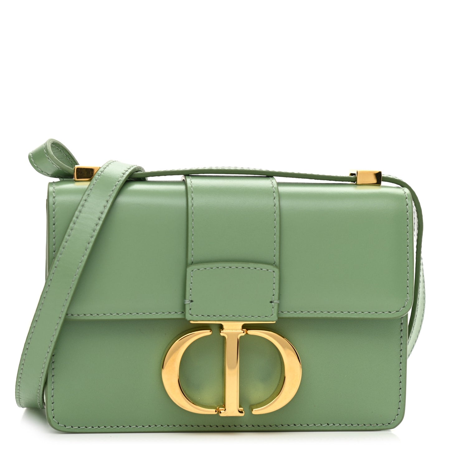 Smooth Calfskin Micro 30 Montaigne Flap Bag Mint Green