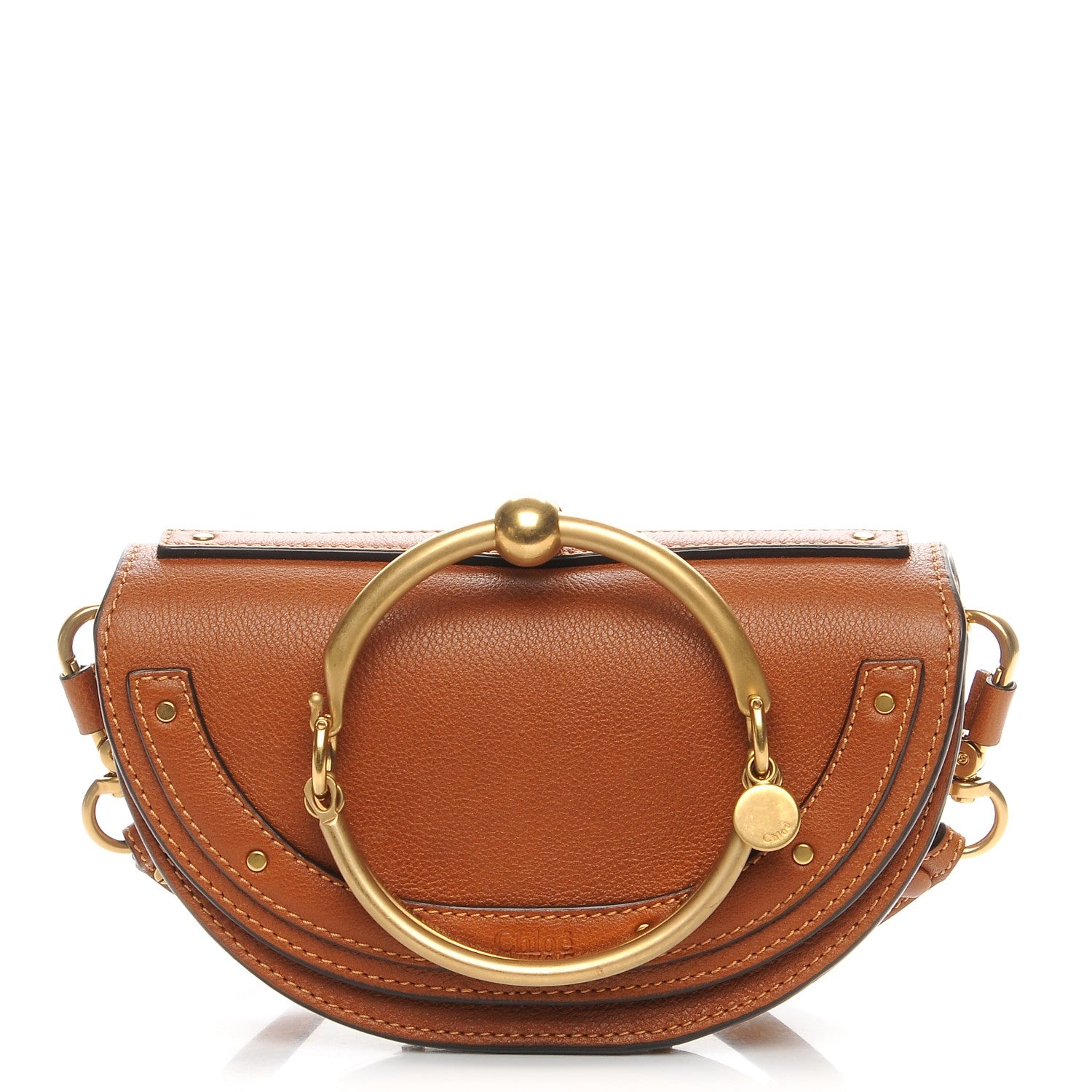 Chloe Calfskin Small Nile Bracelet Minaudiere Bag Caramel 1 of 10