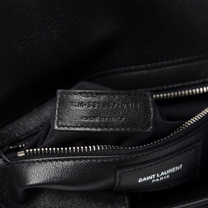 Saint Laurent Smooth Calfskin Catherine Heart Studded Satchel Black 8 of 10