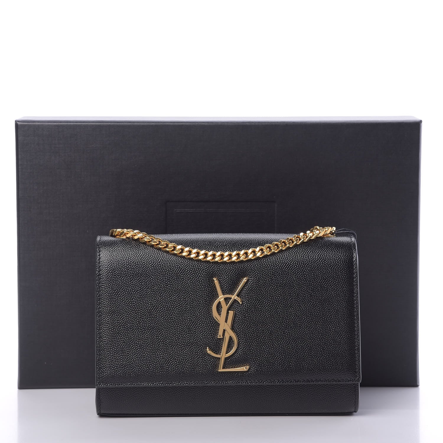 Saint Laurent Grain De Poudre Small Monogram Kate Satchel Black 11 of 11