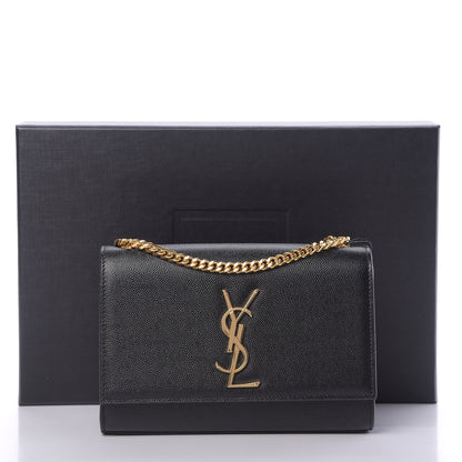 Saint Laurent Grain De Poudre Small Monogram Kate Satchel Black 11 of 11