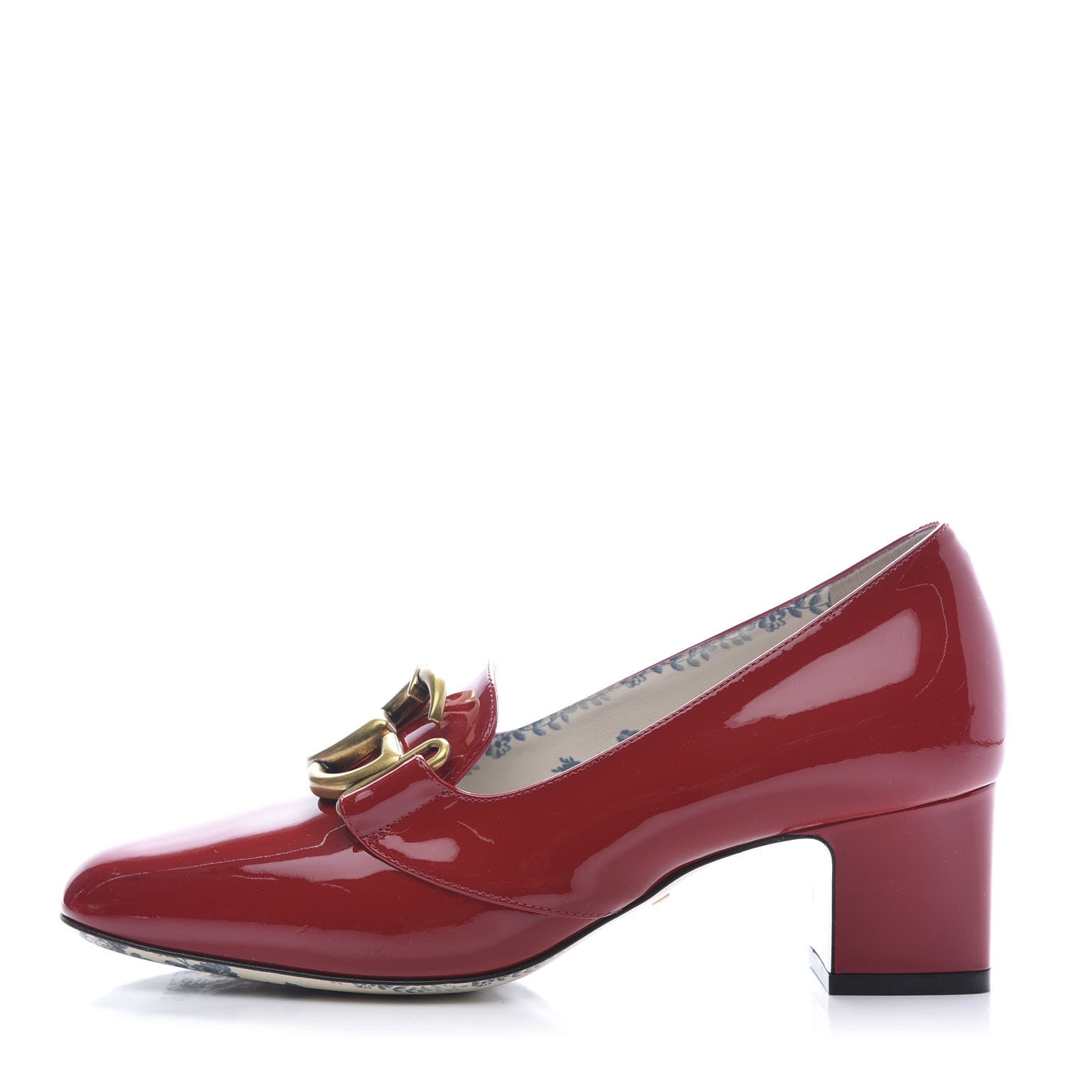 Gucci Vernice GG Victoire 55mm Loafer Pumps 35.5 Hibiscus Red 1 of 8