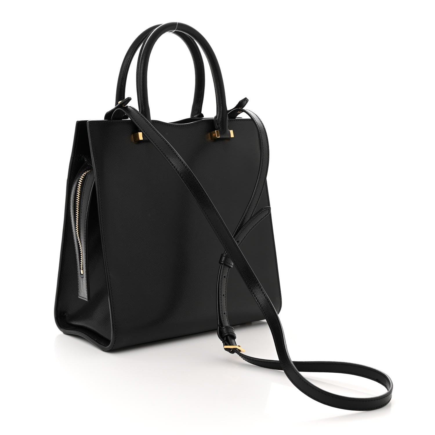Saint Laurent Grain De Poudre Small Uptown Tote Black 3 of 10