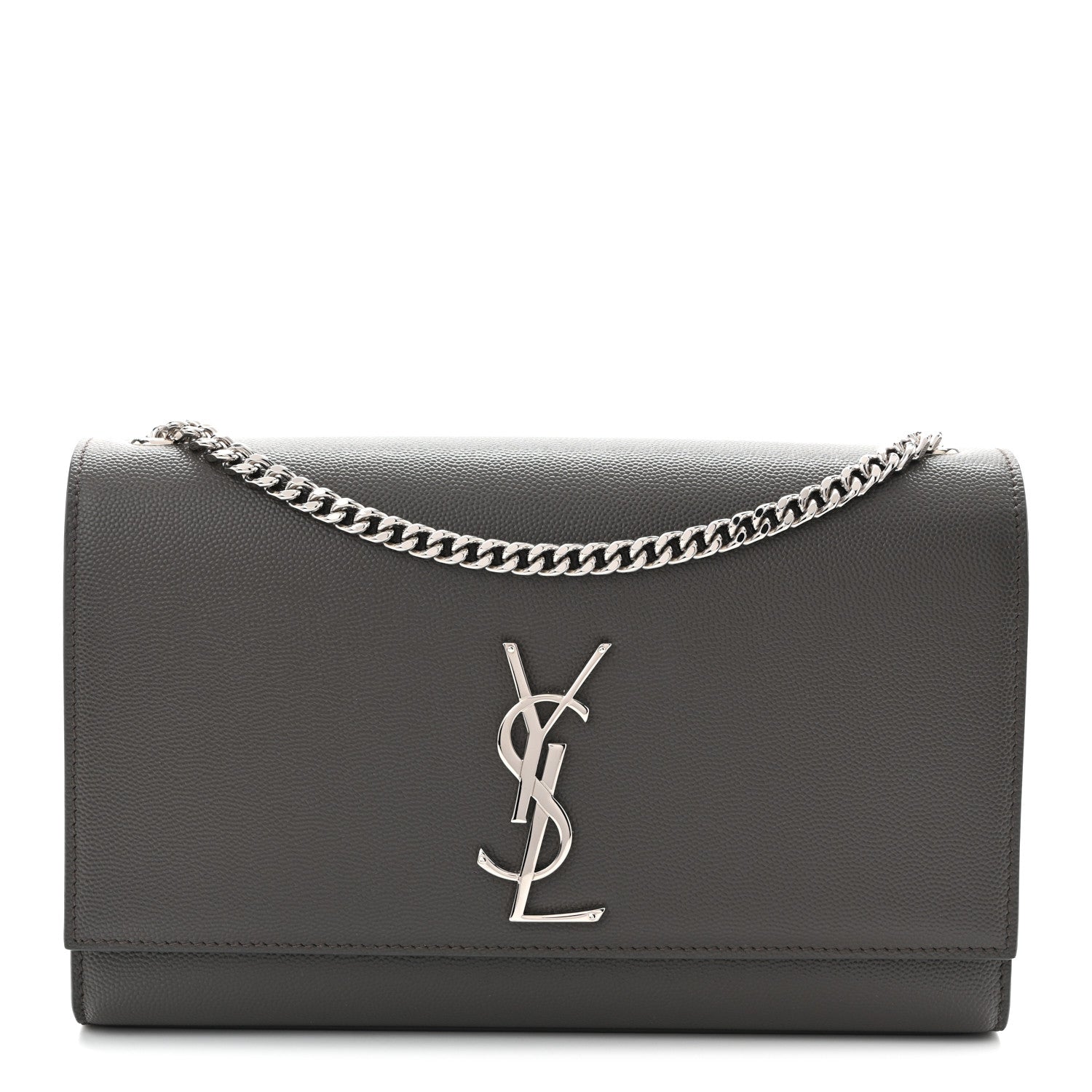 Saint Laurent Grain De Poudre Medium Classic Monogram Kate Satchel Earth 1 of 10