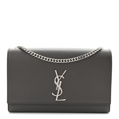 Saint Laurent Grain De Poudre Medium Classic Monogram Kate Satchel Earth 1 of 10