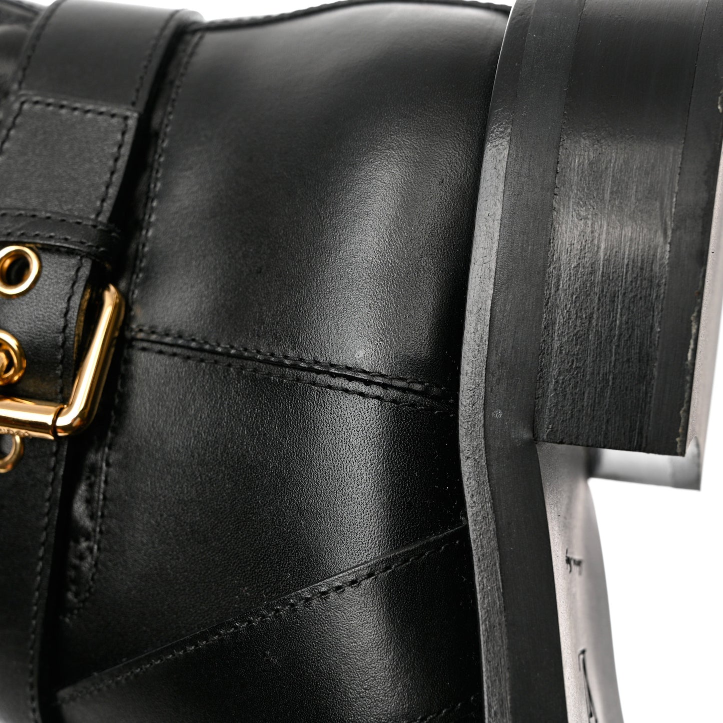 Calfskin Embossed Monogram Rebellion Half Boots 37.5 Black