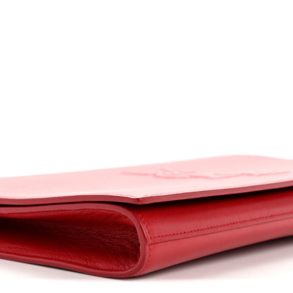 Saint Laurent Calfskin Monogram Large Belle De Jour Clutch Red 9 of 11