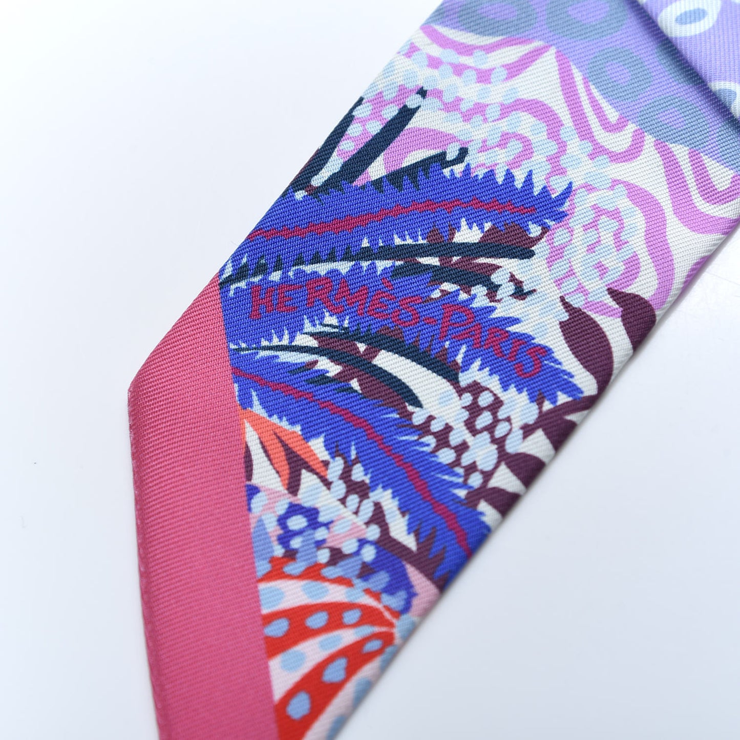 Silk Under The Waves Twilly Framboise Parme Rouge