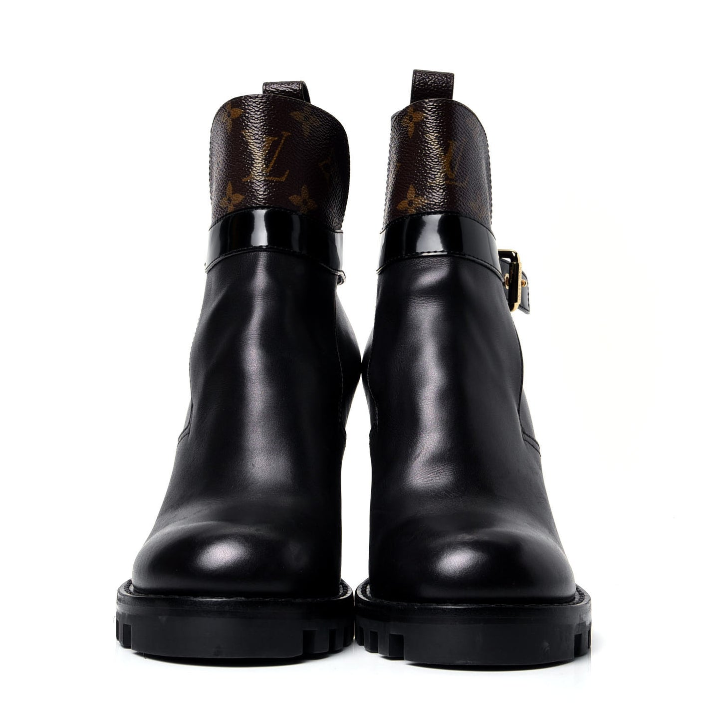 Calfskin Monogram Star Trail Ankle Boots 39 Black