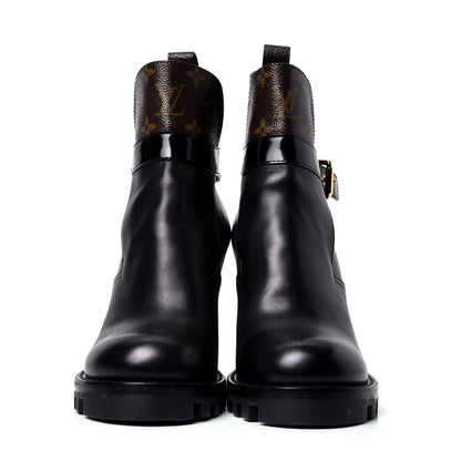Louis Vuitton Calfskin Monogram Star Trail Ankle Boots 39 Black 2 of 5