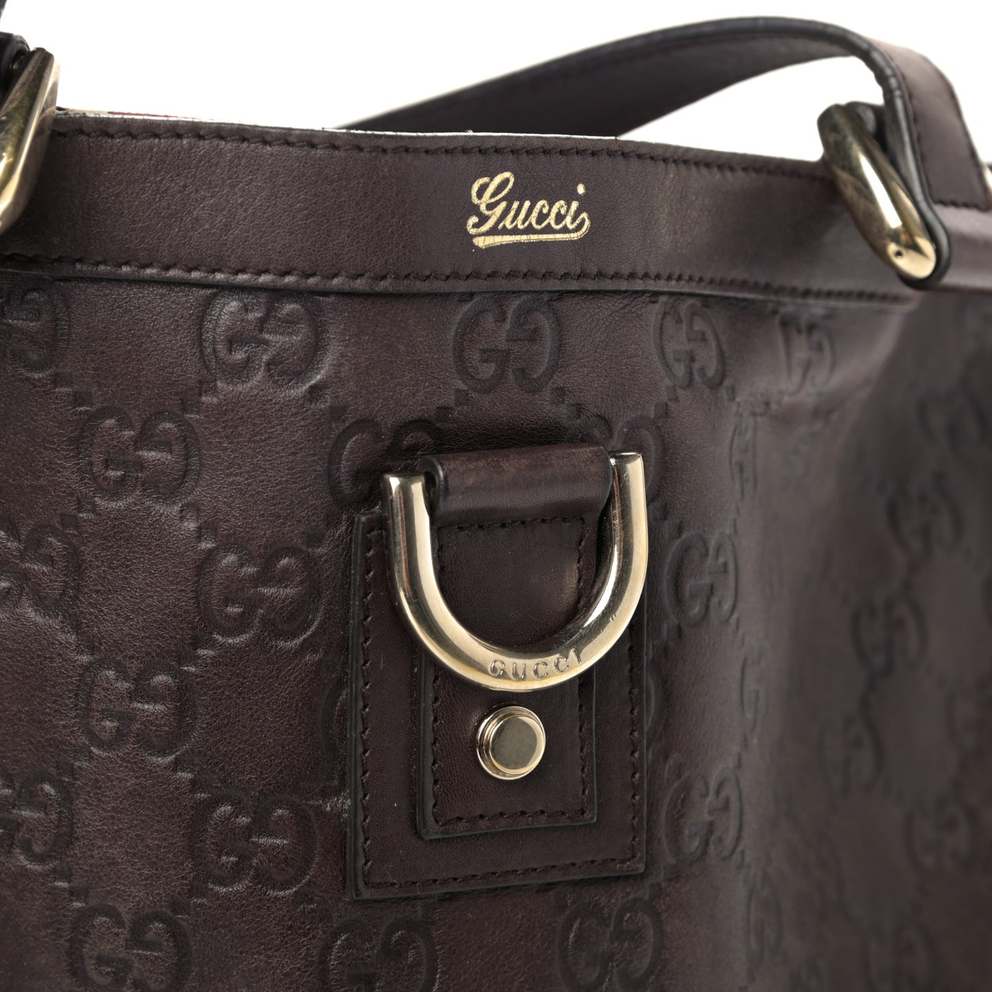 Guccissima Large Abbey Tote Dark Brown