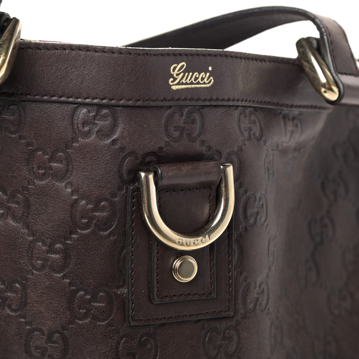 Gucci Guccissima Large Abbey Tote Dark Brown 12 of 13