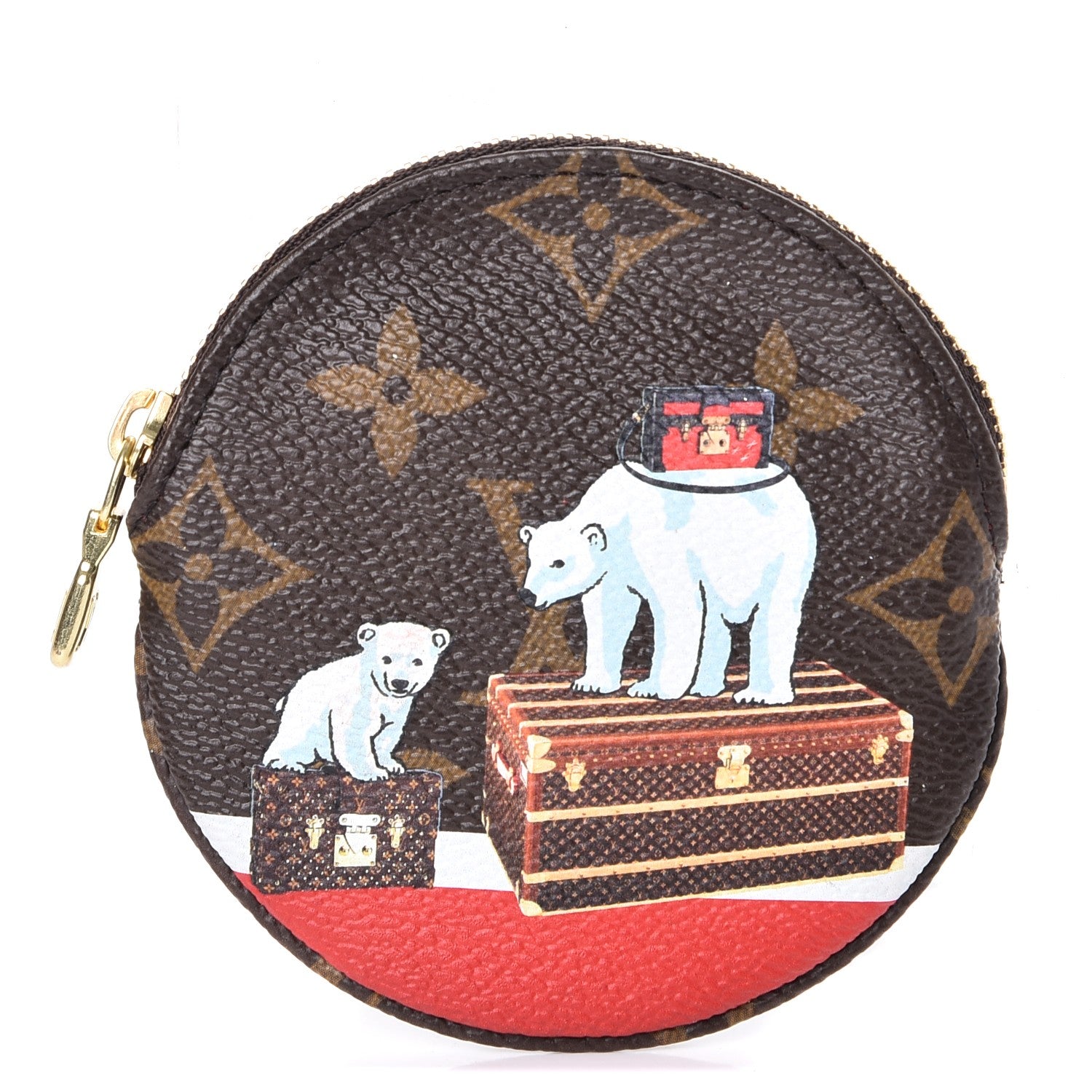 Louis Vuitton Monogram 2017 Christmas Animation Round Coin Purse 1 of 8