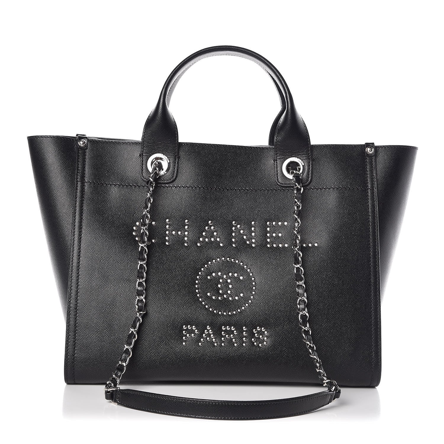 Chanel Caviar Small Studded Deauville Tote Black 1 of 11