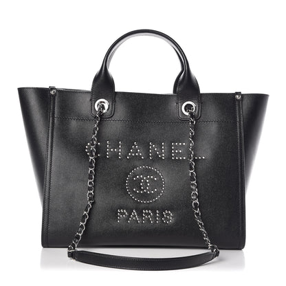 Chanel Caviar Small Studded Deauville Tote Black 1 of 11