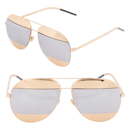 Christian Dior Split 1 Aviator Sunglasses Gold Silver 1 of 6