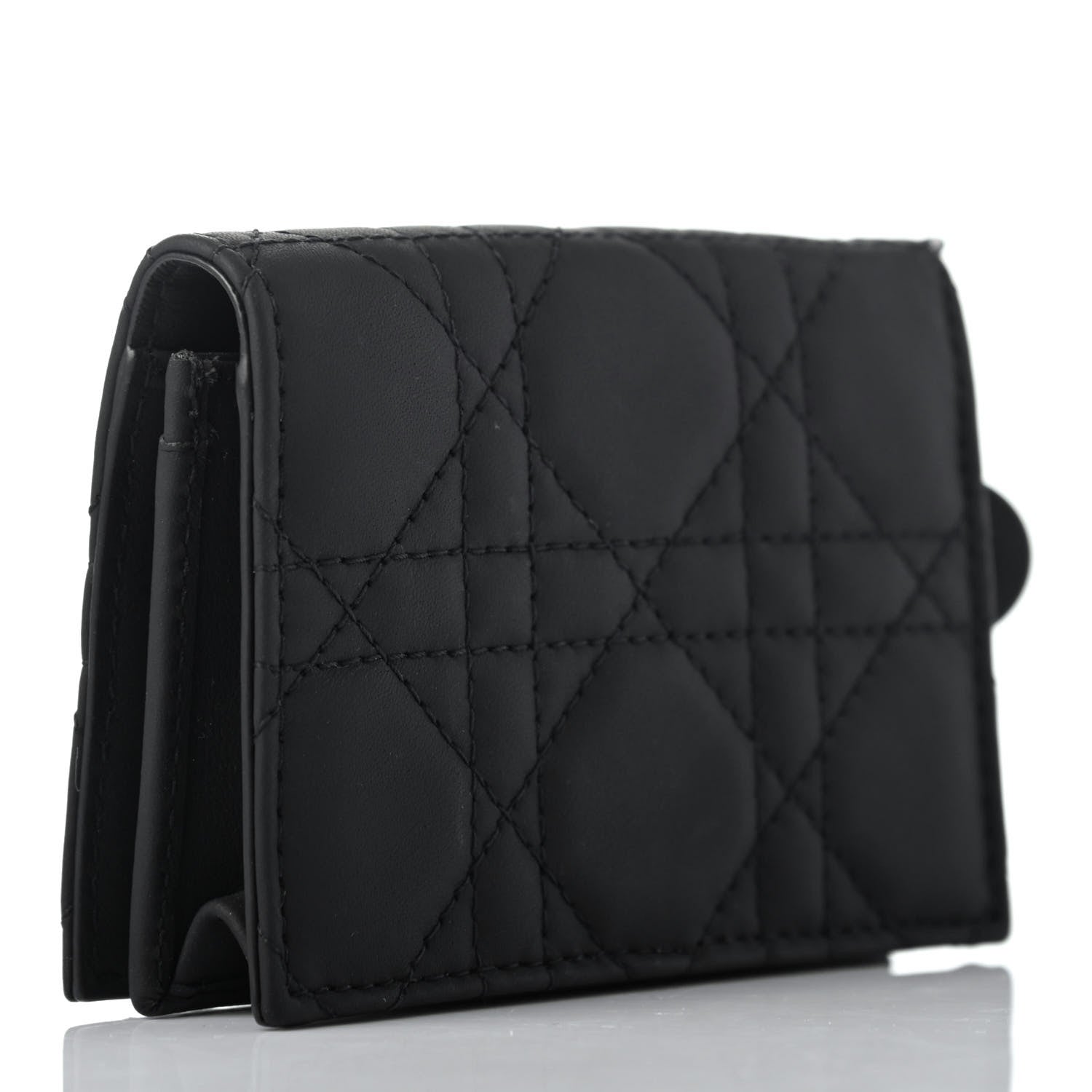 Christian Dior Ultra Matte Calfskin Small Lady Dior Flap Card Holder Black 2 of 4