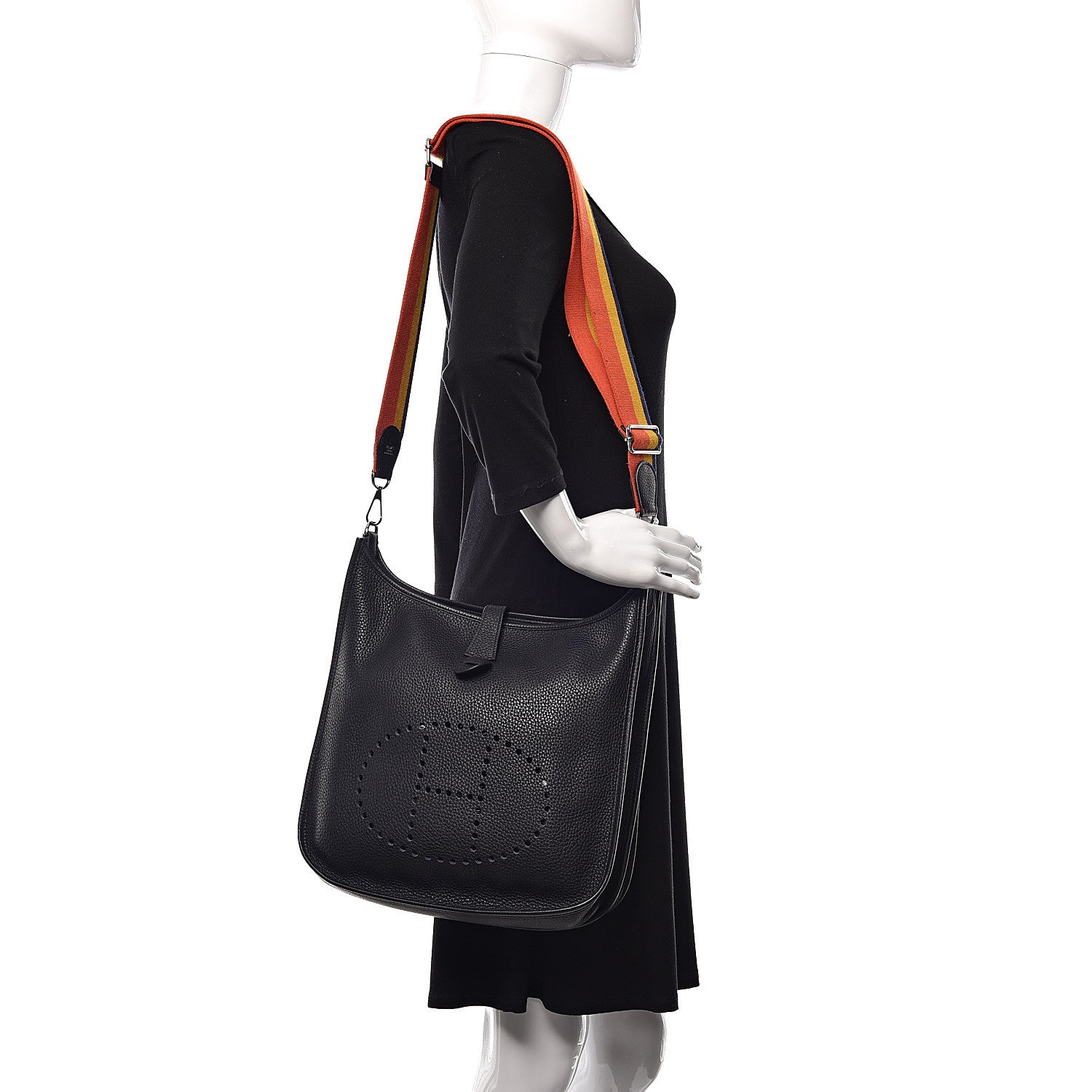 Hermes Taurillon Clemence Amazone Evelyne III GM Bleu Nuit 2 of 10