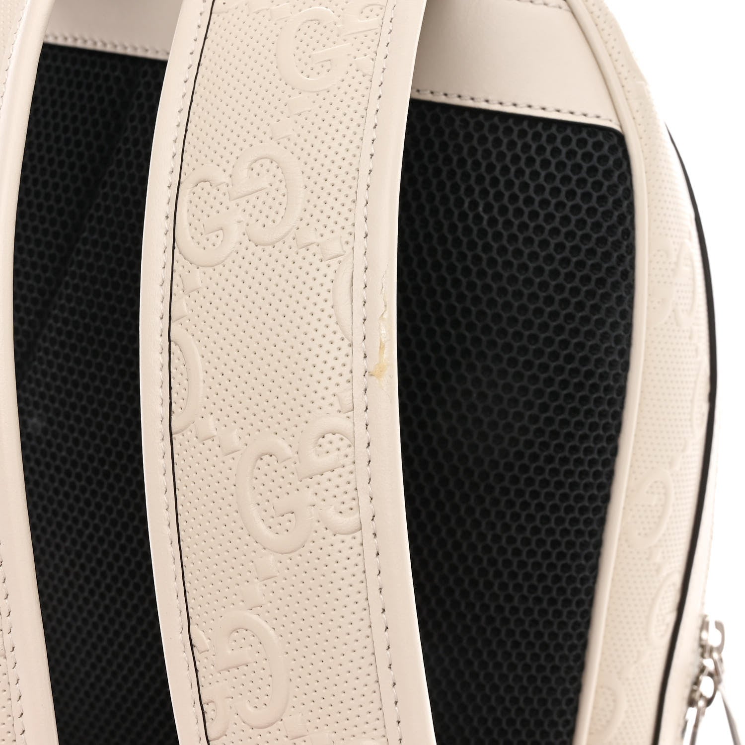 Gucci Calfskin GG Tennis Embossed Backpack Mystic White Black 11 of 11