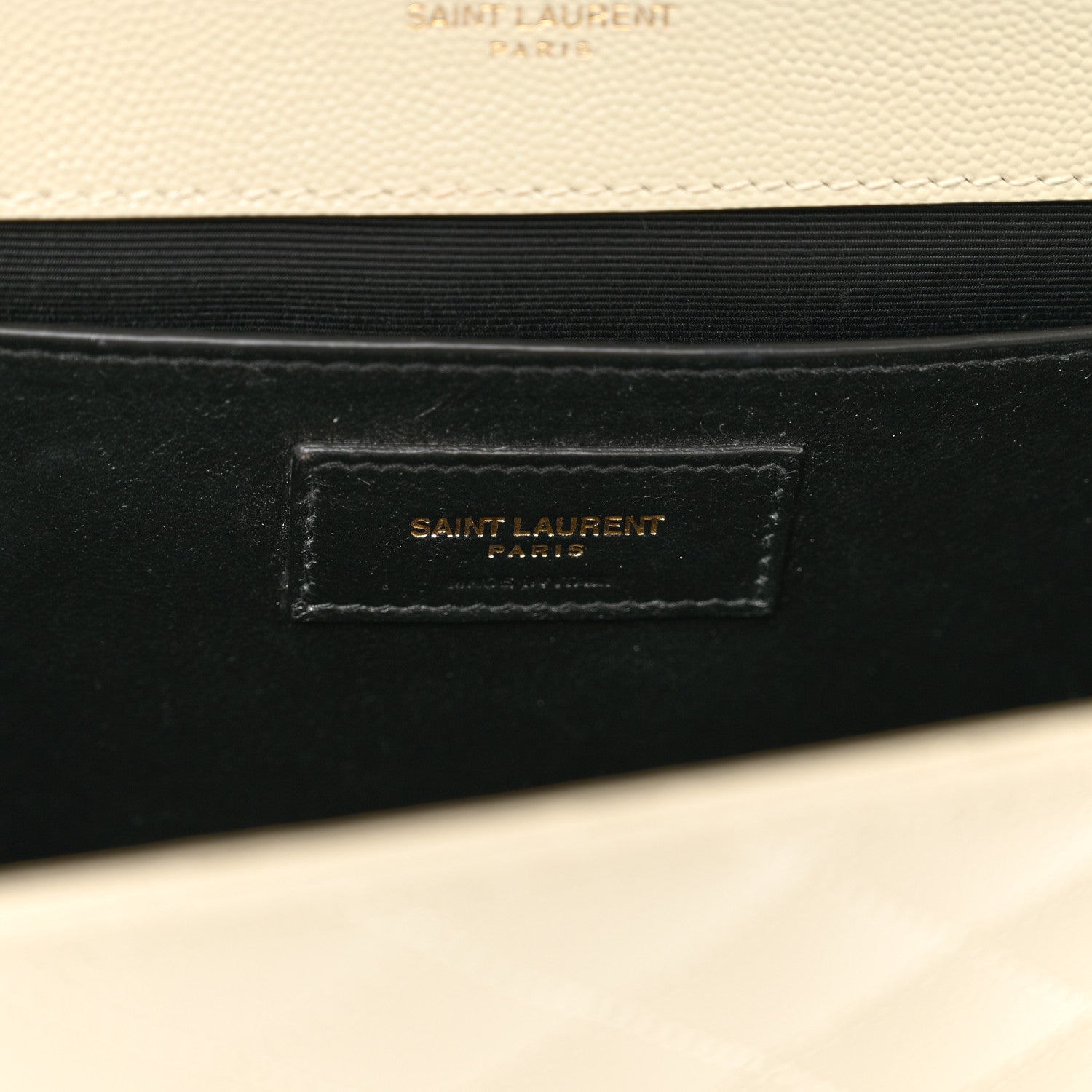 Saint Laurent Grain De Poudre Textured Mixed Matelasse Medium Triquilt Monogram Satchel Crema Soft 7 of 10