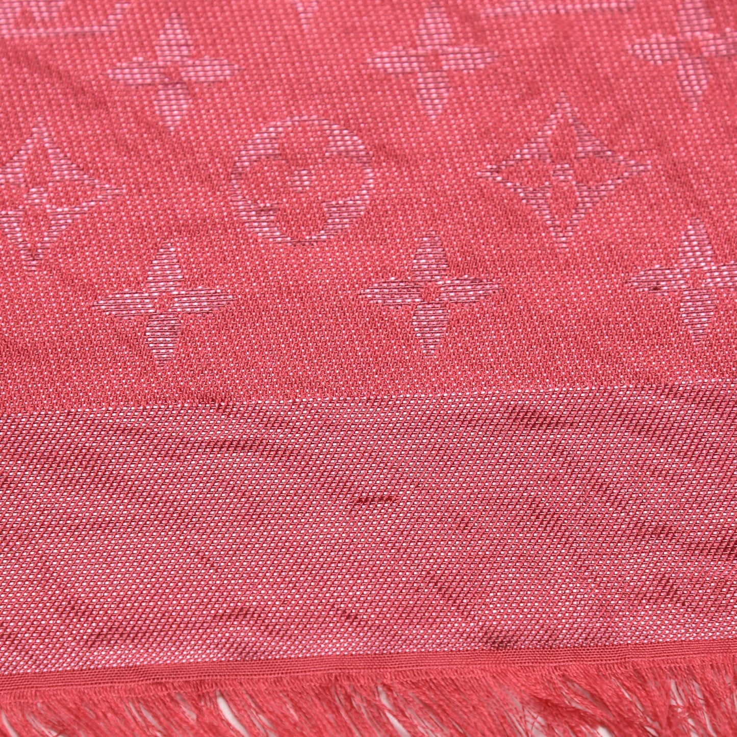 Silk Lurex Wool Monogram Shine Shawl Fuchsia