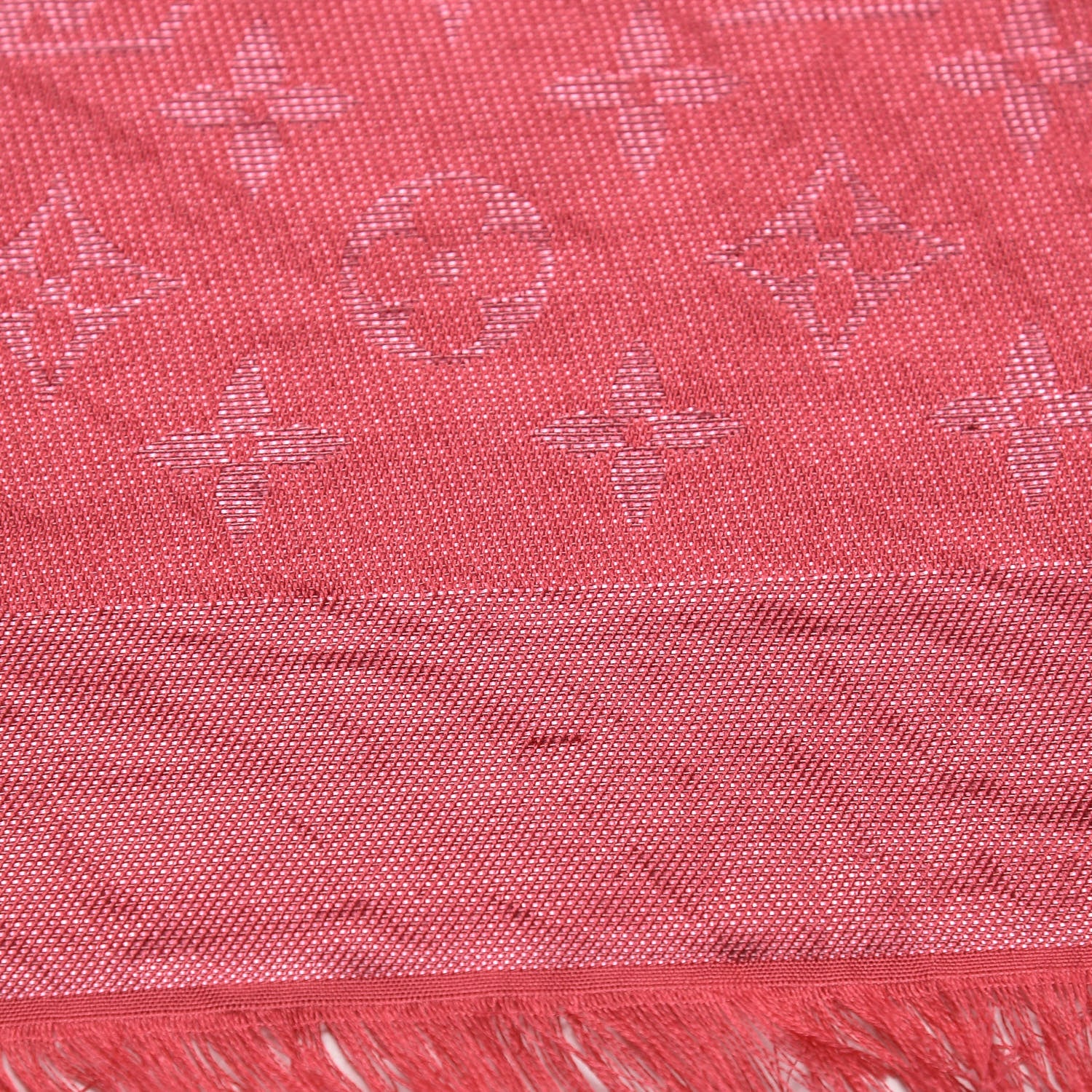 Louis Vuitton Silk Lurex Wool Monogram Shine Shawl Fuchsia 4 of 7