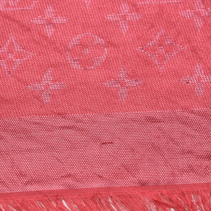 Louis Vuitton Silk Lurex Wool Monogram Shine Shawl Fuchsia 4 of 7