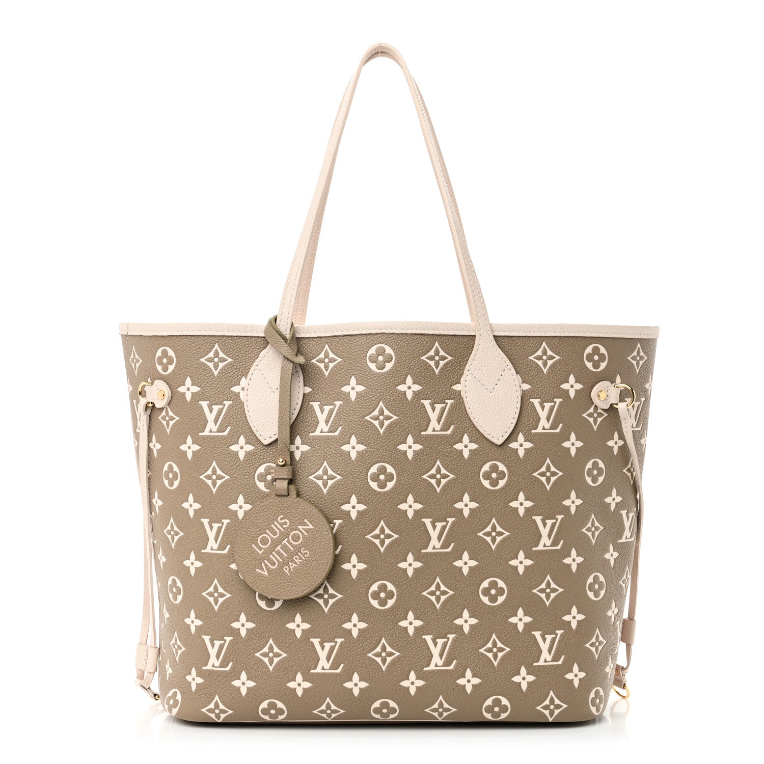 Louis Vuitton Empreinte Monogram Spring In The City Neverfull MM Kaki Beige Cream 1 of 10