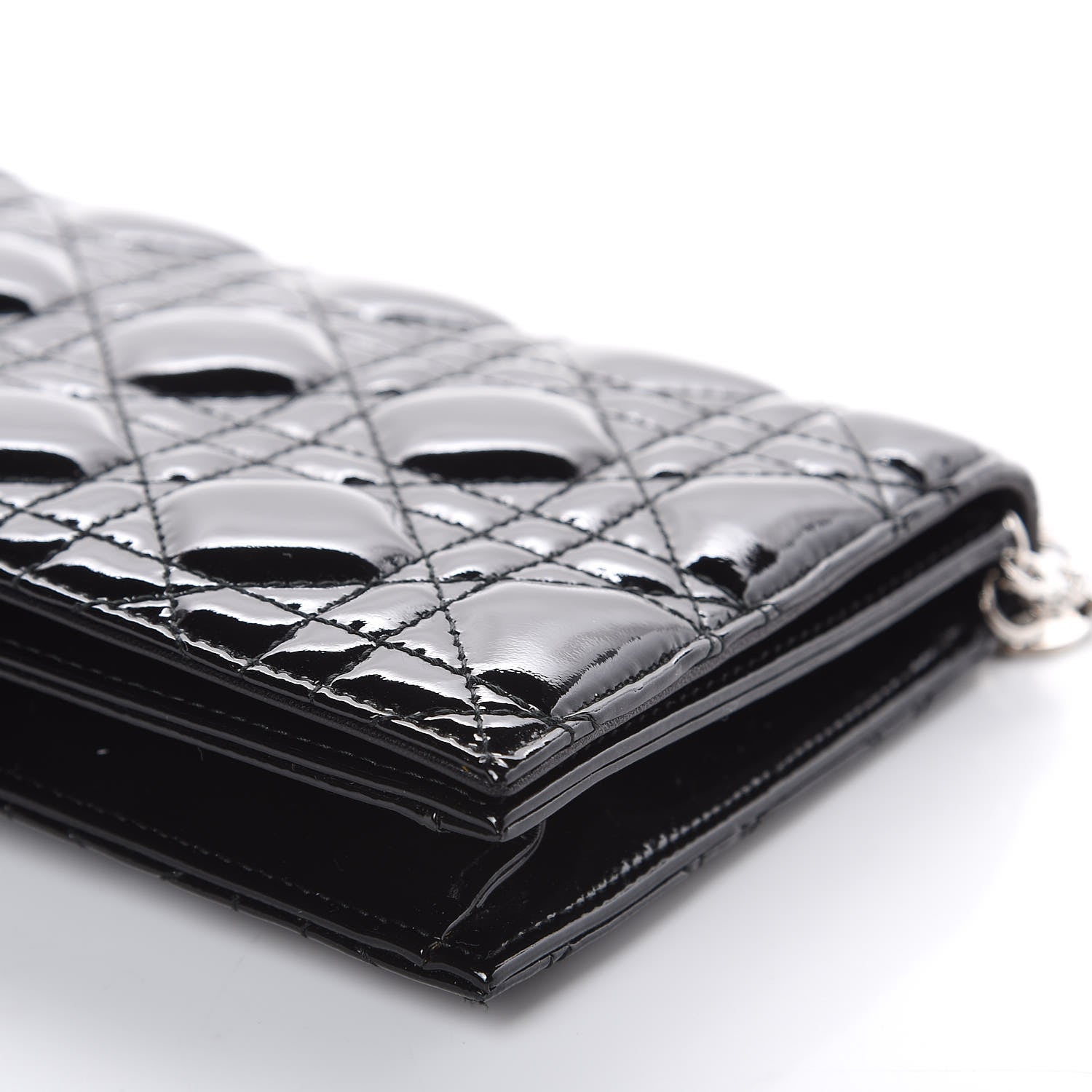 Christian Dior Patent Cannage Lady Dior Convertible Clutch Black 9 of 10