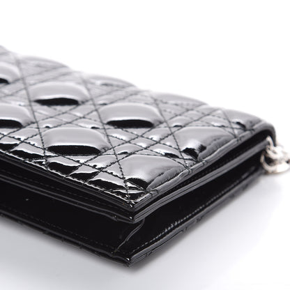 Christian Dior Patent Cannage Lady Dior Convertible Clutch Black 9 of 10