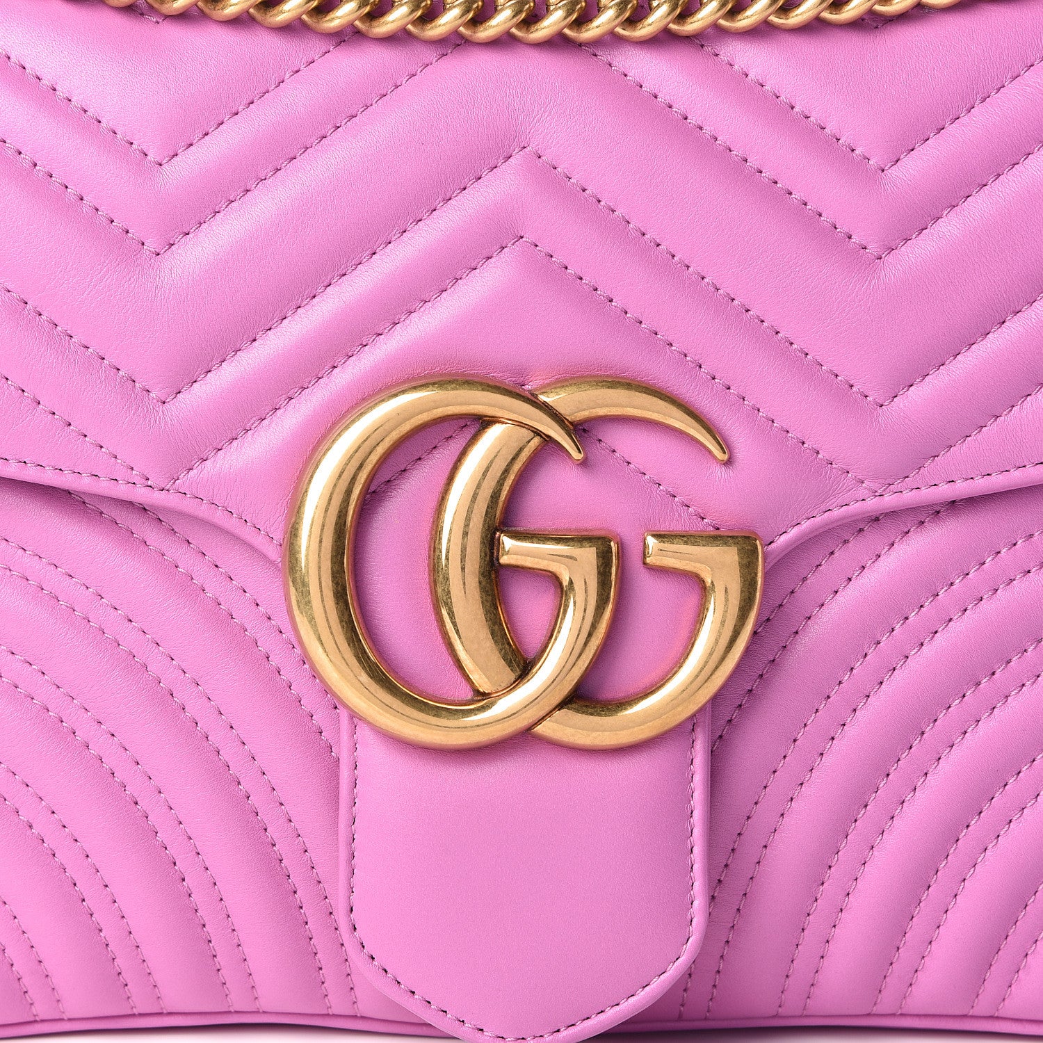 Gucci Calfskin Matelasse Medium GG Marmont Shoulder Bag Candy Mousse 11 of 11