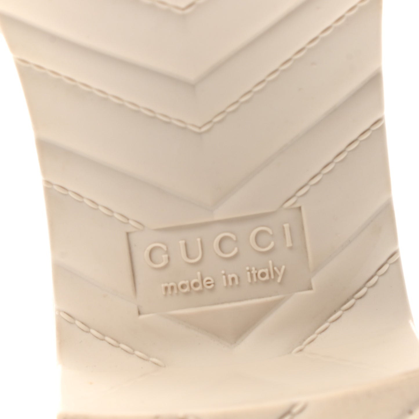 Rubber Gucci Logo Womens Platform 20/60mm Slide Sandals 37 Mystic White