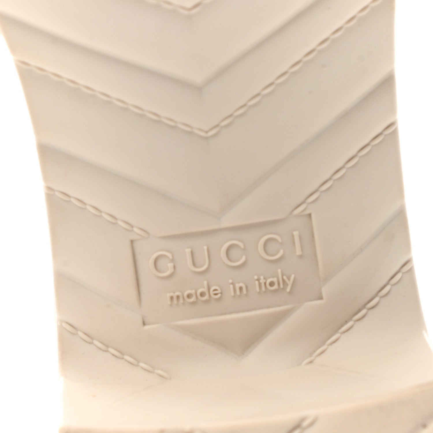 Gucci Rubber Gucci Logo Womens Platform 20/60mm Slide Sandals 37 Mystic White 6 of 8