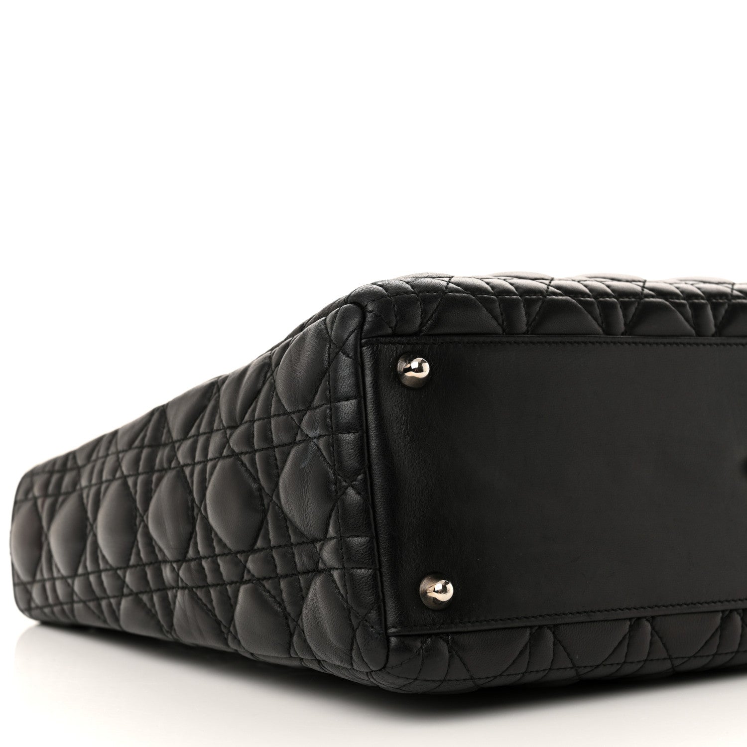 Christian Dior Lambskin Cannage Large Lady Dior Black 9 of 16
