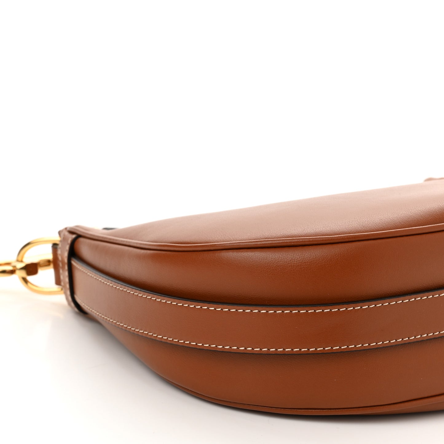 Smooth Calfskin Medium Strap Ava Shoulder Bag Tan