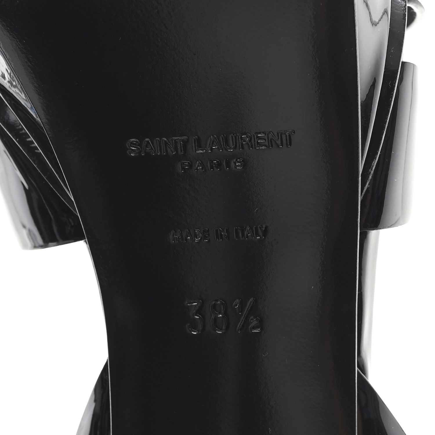 Saint Laurent Patent Tribute 75 Platform Sandals 38.5 Black 7 of 10