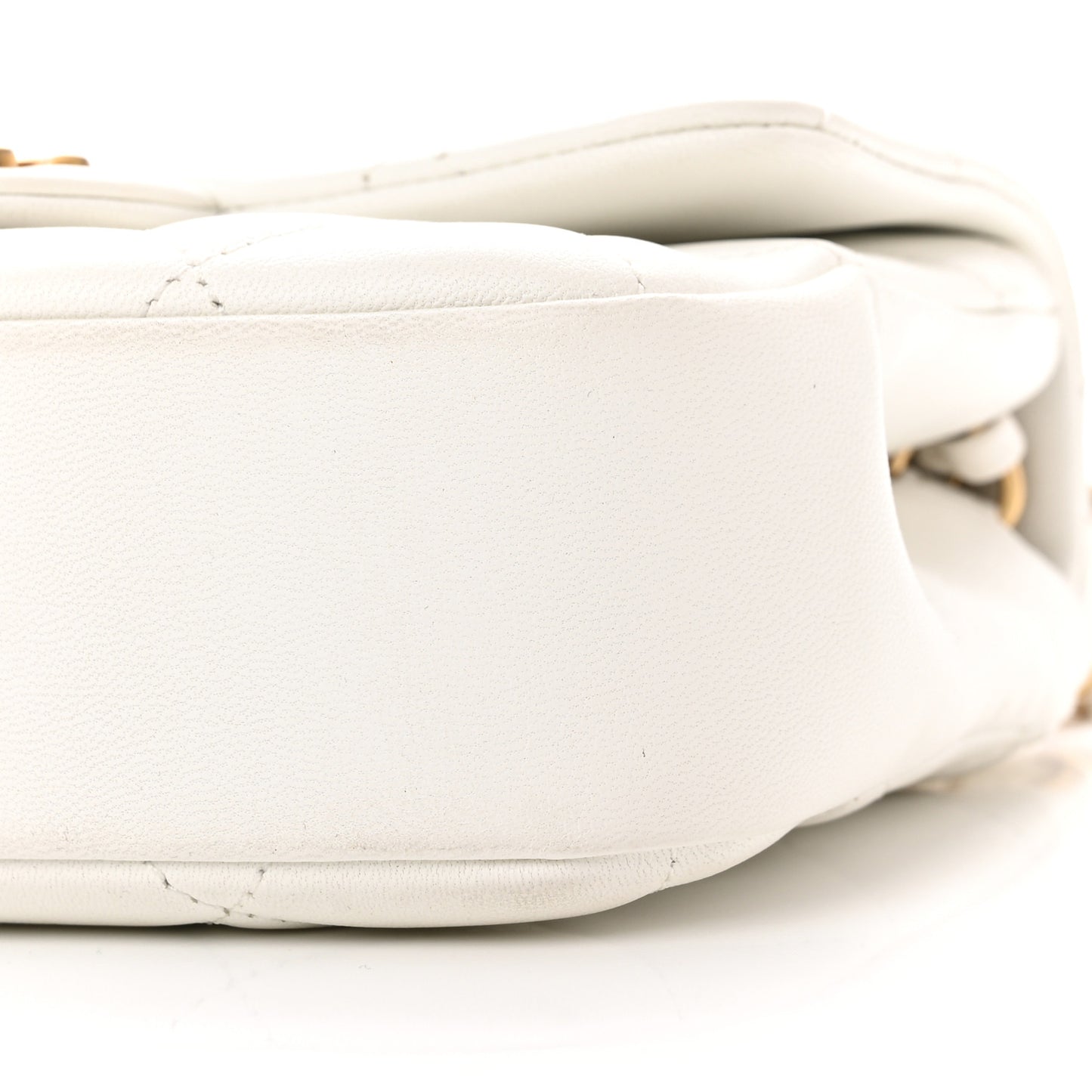 Lambskin Quilted Small In The Loop Handle Flap Bag White
