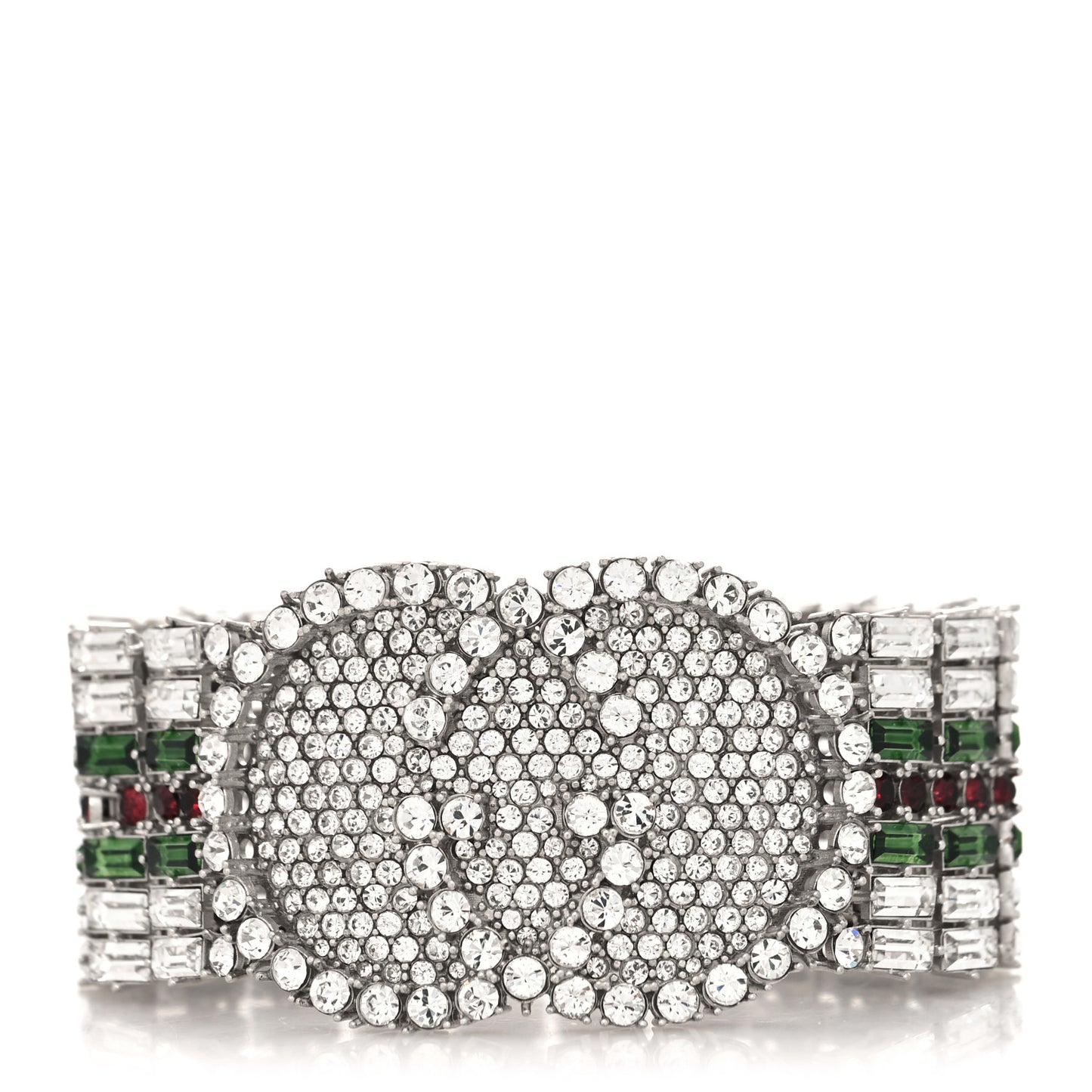 Crystals Double G Web Tennis Bracelet L Multicolor