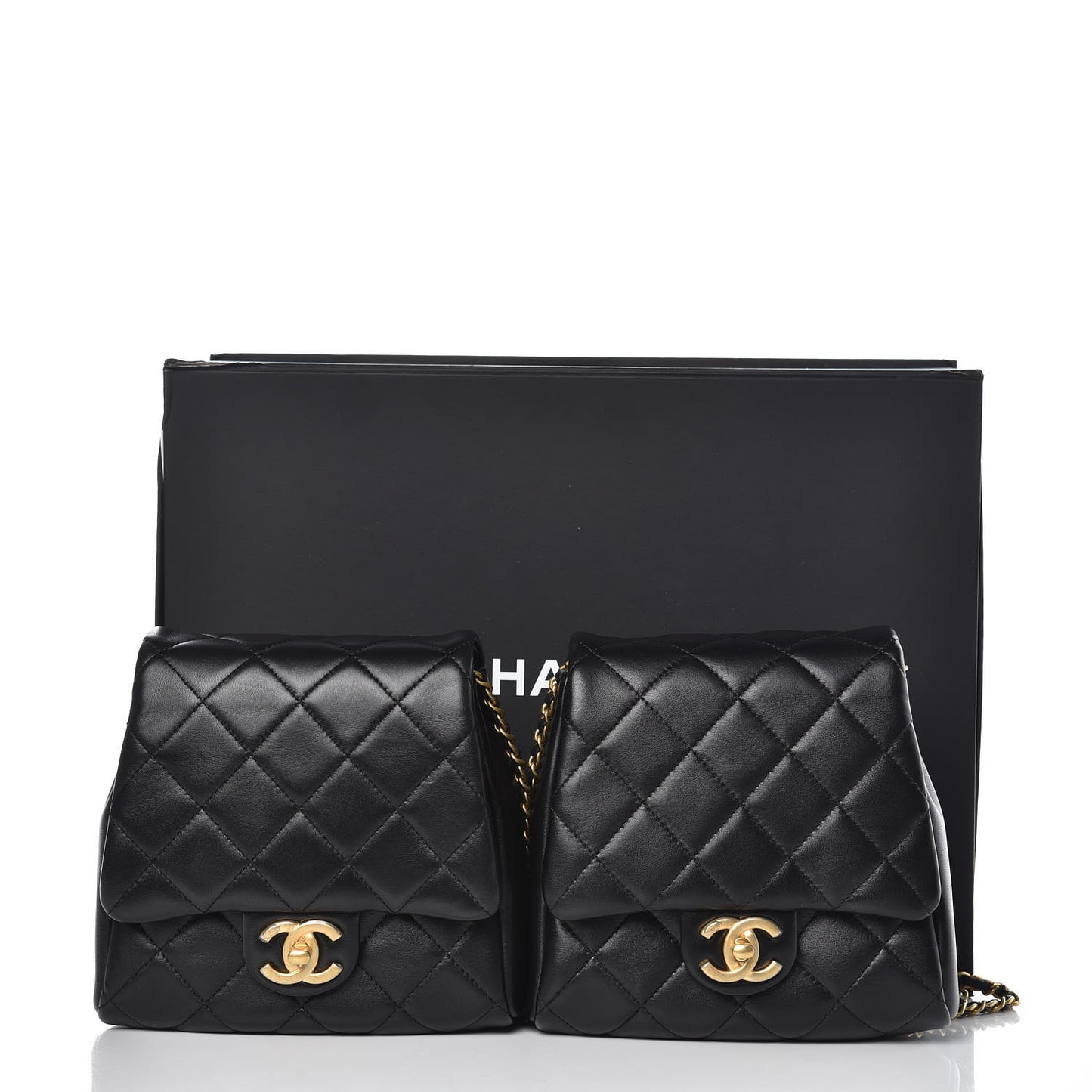 Lambskin Quilted Side Packs Black