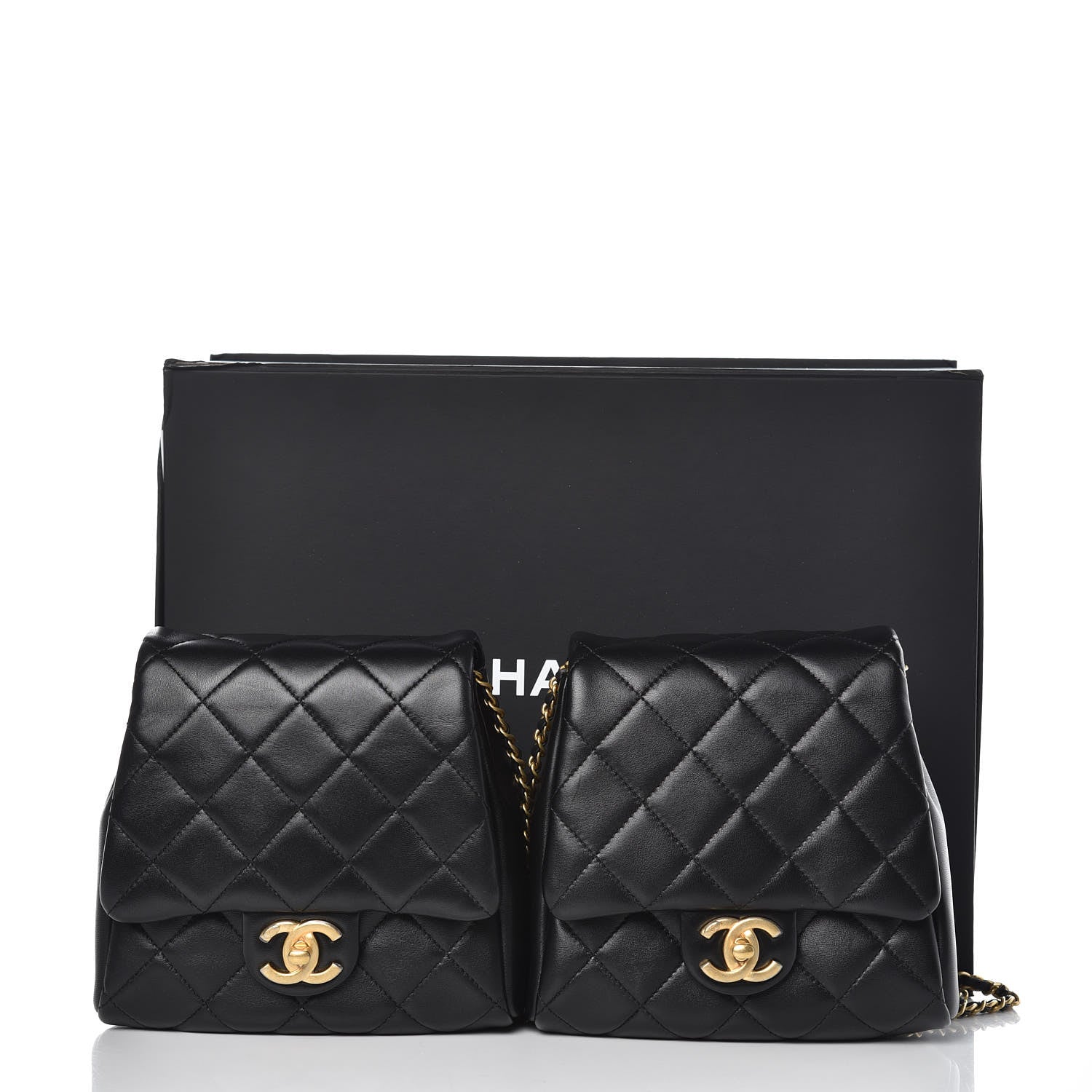 Chanel Lambskin Quilted Side Packs Black 17 of 17
